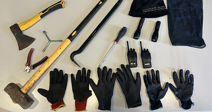 Les eines que van utilitzar els lladres pel robatori