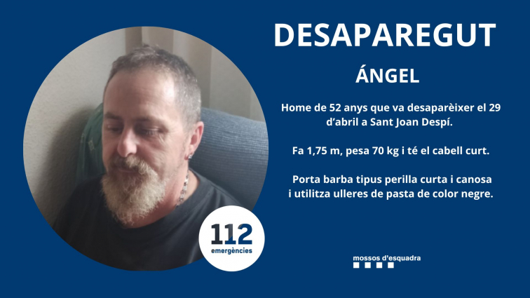 Crida a la col·laboració ciutadana per trobar l'Ángel, desaparegut a Sant Joan Despí