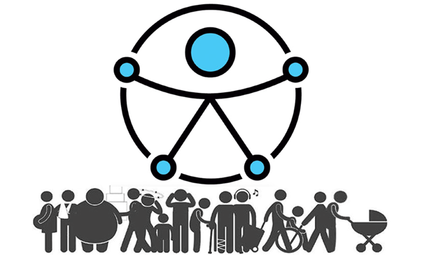Icona de l'ONU que simbolitza la inclusió de totes les persones, independentment de les seves capacitats físiques, sensorials o cognitives