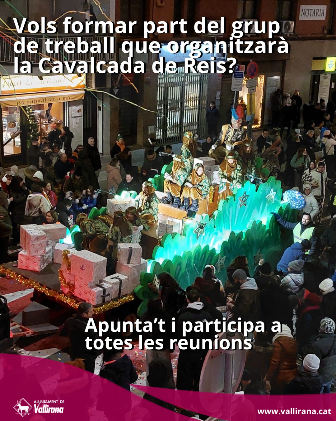 Vallirana obre la inscripció per organitzar la Cavalcada de Reis 2027