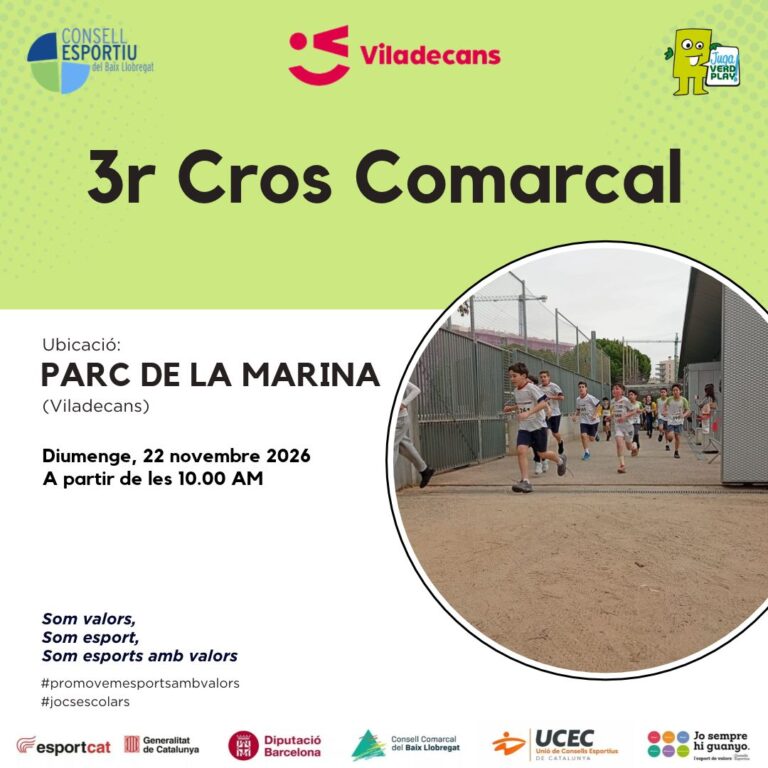 El Parc de la Marina de Viladecans acollirà el 3r Cros Comarcal Escolar el 22 de novembre