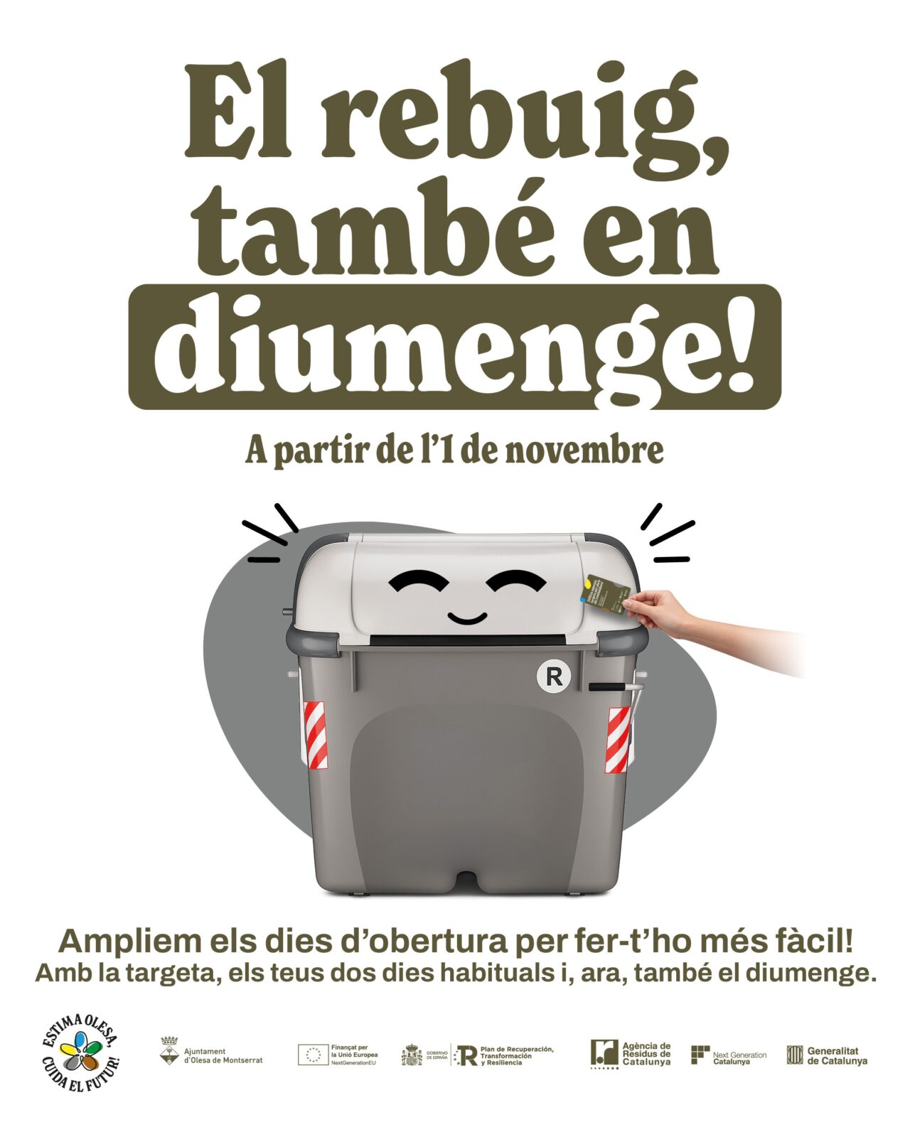 Olesa amplia als diumenges l’obertura dels contenidors de resta