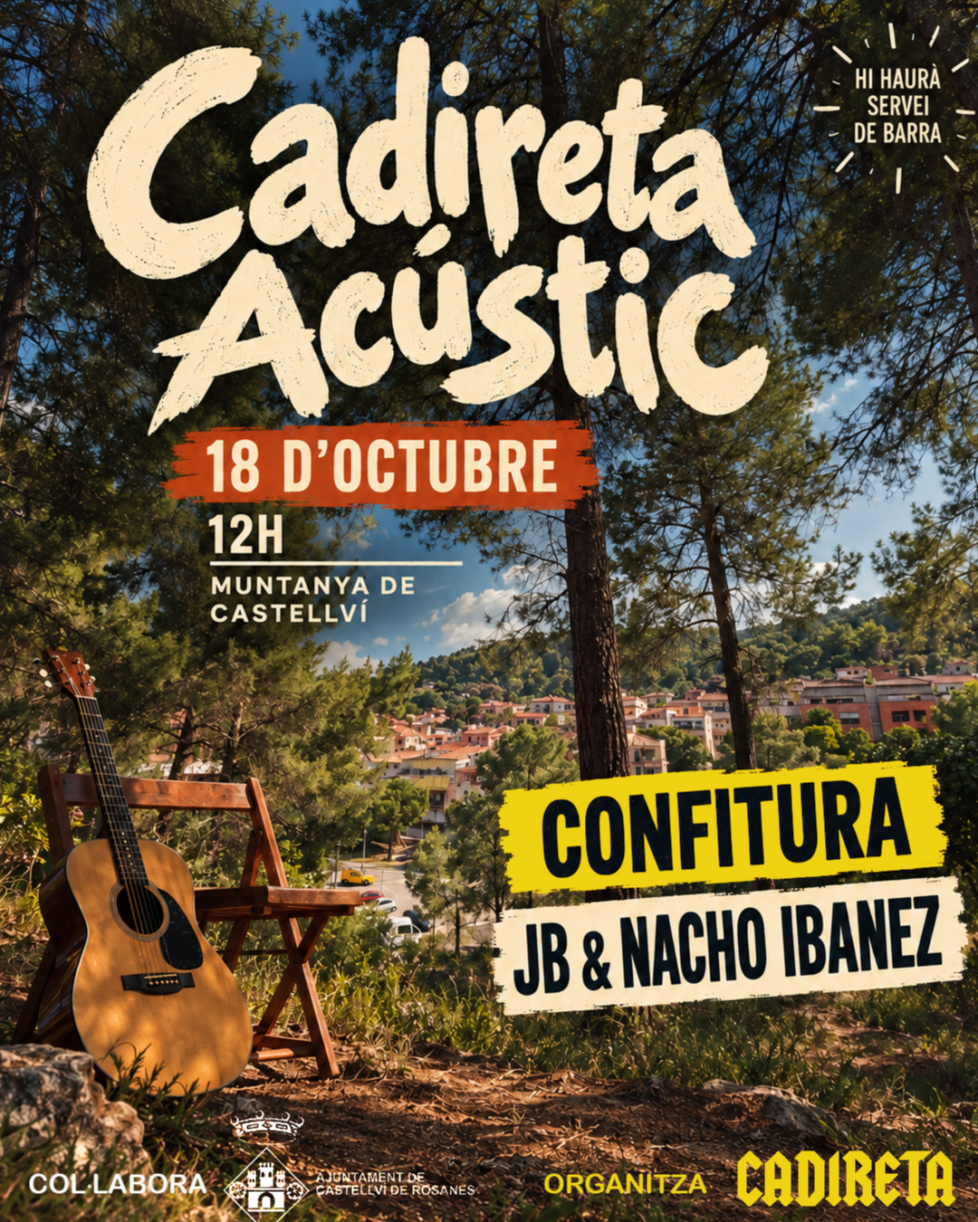 El Cadireta Acústic porta música en directe al bosc de Castellví aquest diumenge